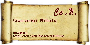 Cservenyi Mihály névjegykártya