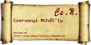Cservenyi Mihály névjegykártya