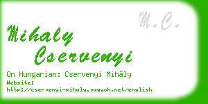 mihaly cservenyi business card
